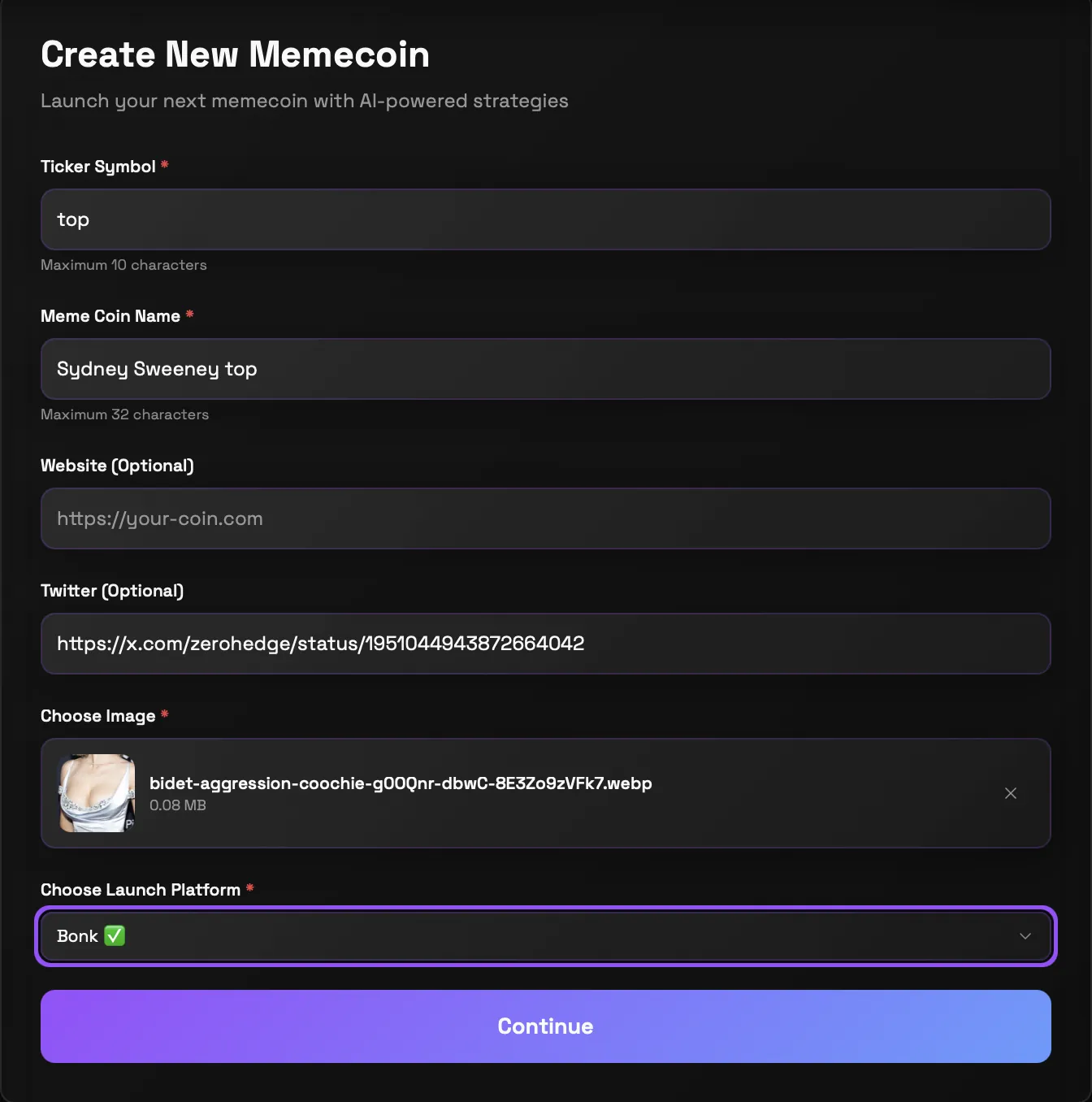 Pump.fun bot automation settings